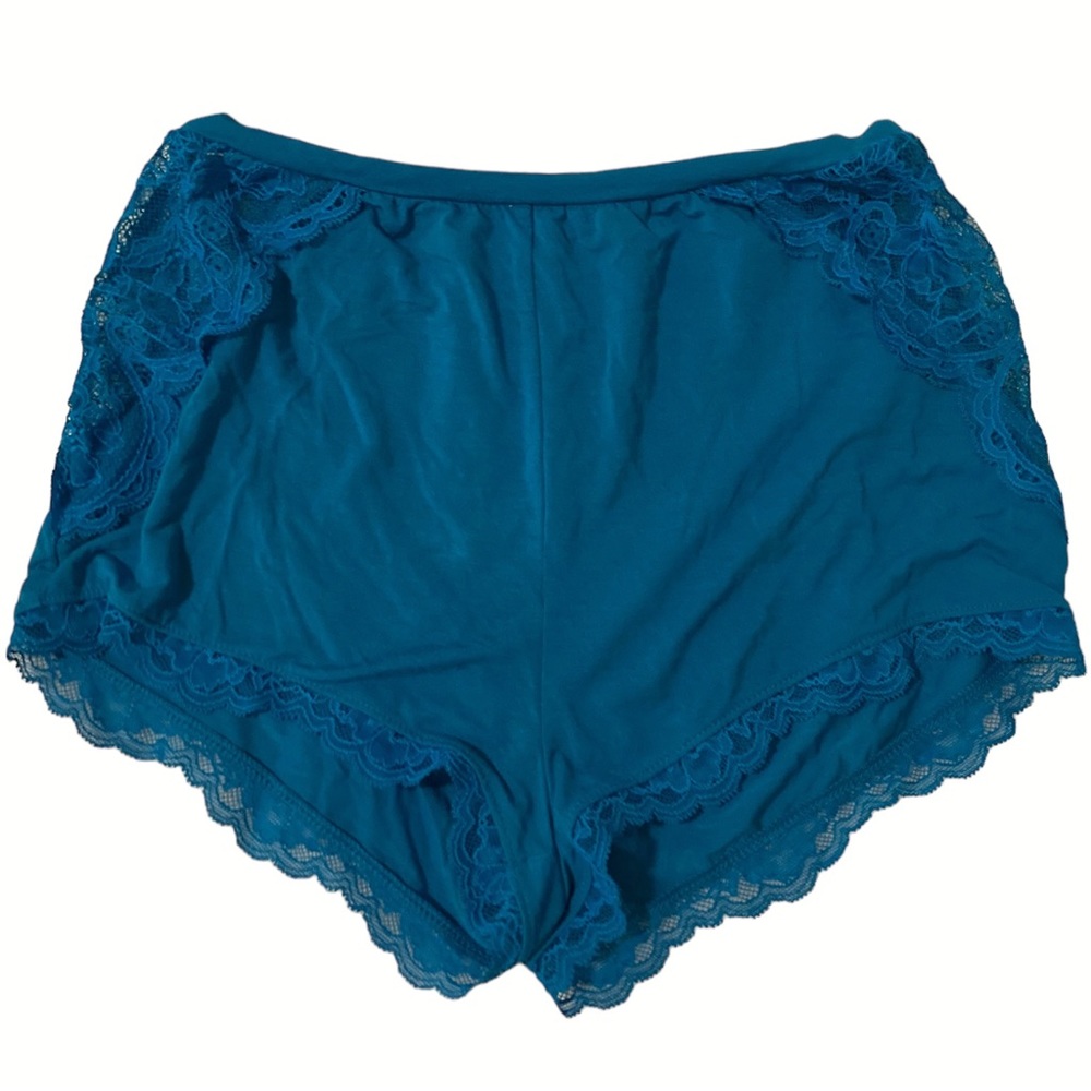Turquoise Victoria’s Secret pyjama shorts with lace